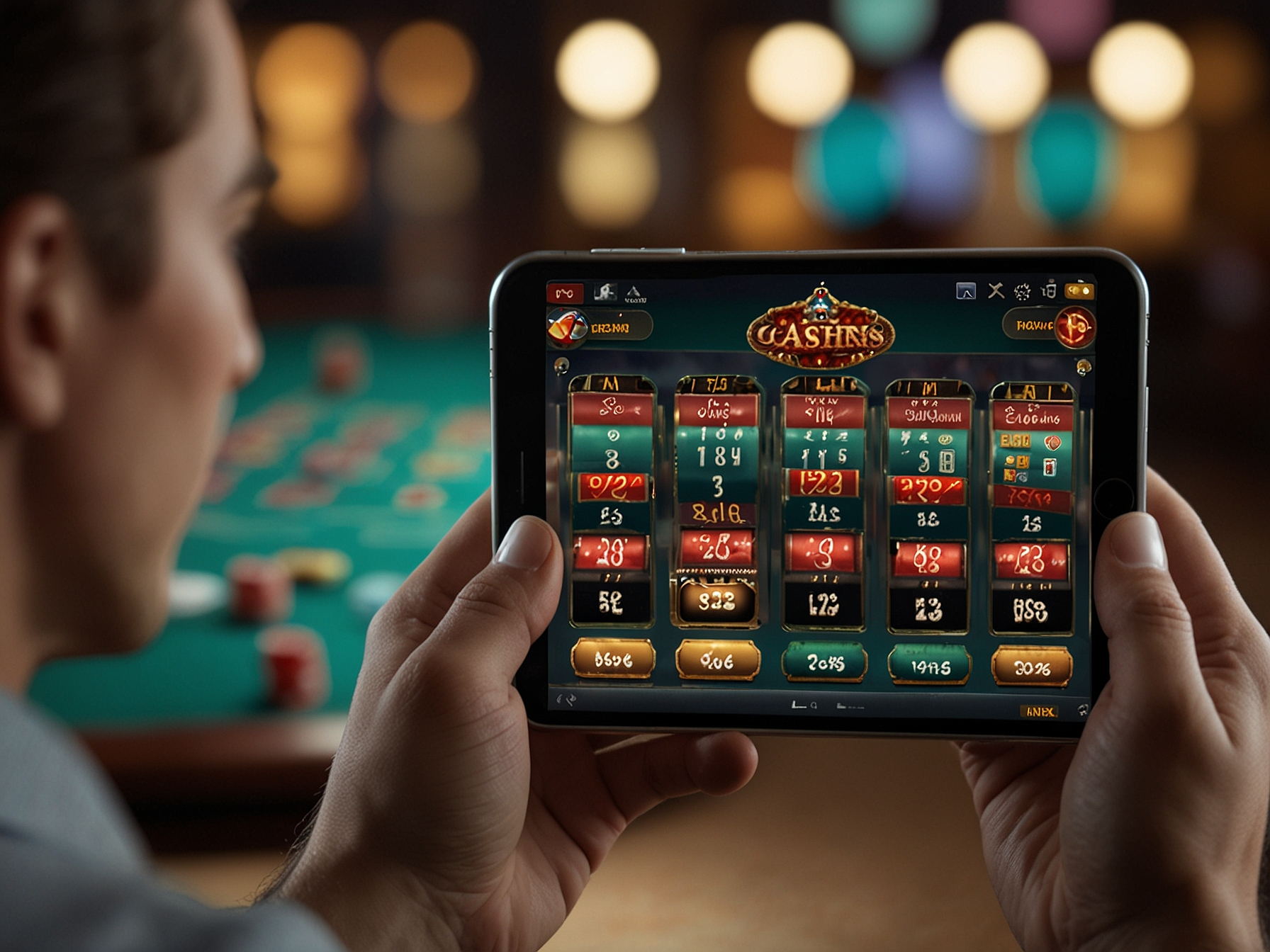 Mobile App Interface mit Spielauswahl